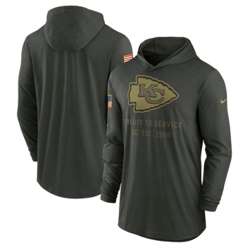 Men's Kansas City Chiefs Forest Green 2025 Salute to Service Sideline Dri-FIT Lightweight Pullover Hoodie Men's Kansas City Chiefs Forest Green 2025 Salute to Service Sideline Dri-FIT Lightweight Pullover Hoodie
