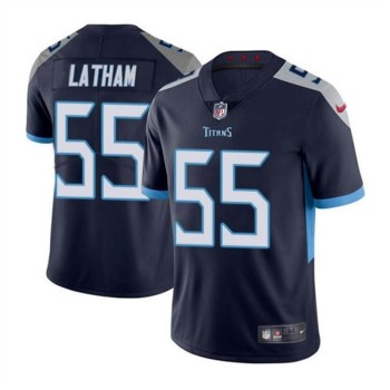Men's Tennessee Titans #55 JC Latham Navy 2024 Draft Vapor Limited Stitched Football Jersey Men's Tennessee Titans #55 JC Latham Navy 2024 Draft Vapor Limited Stitched Football Jersey
