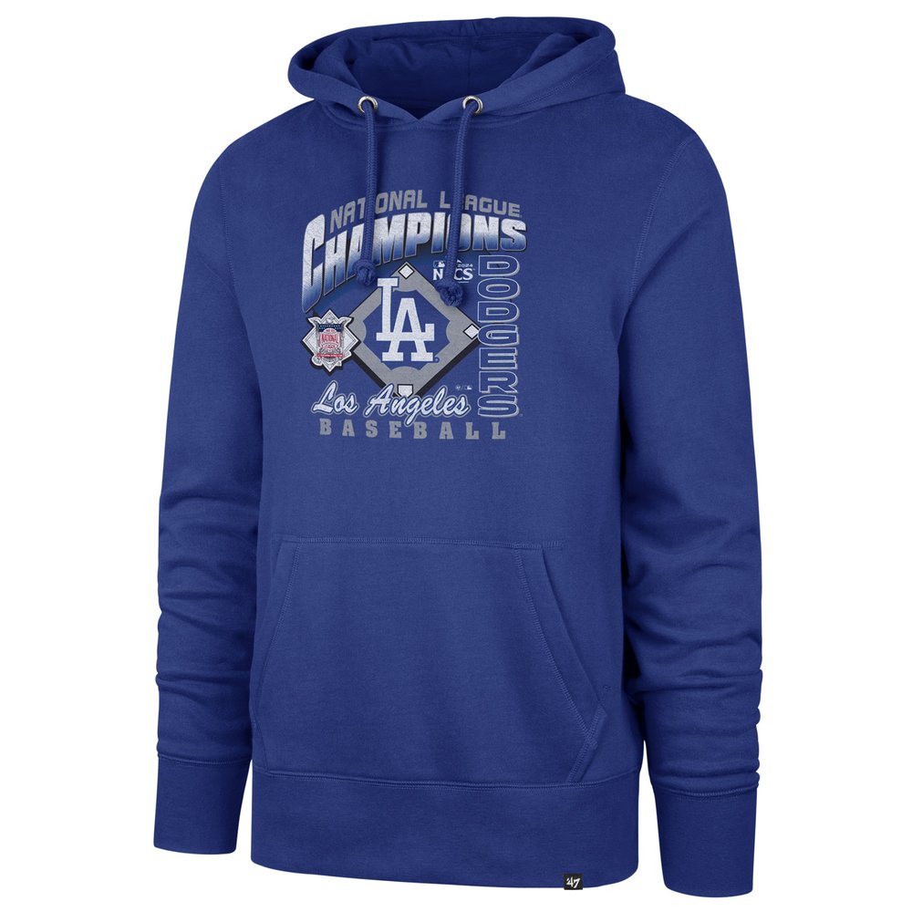 Men's Los Angeles Dodgers '47 Royal 2024 National League Champions Headline Pullover Hoodie Men's Los Angeles Dodgers '47 Royal 2024 National League Champions Headline Pullover Hoodie