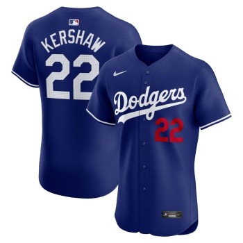 Men's Los Angeles Dodgers #22 Clayton Kershaw Royal Flex Base Stitched Baseball Jersey Men's Los Angeles Dodgers #22 Clayton Kershaw Royal Flex Base Stitched Baseball Jersey