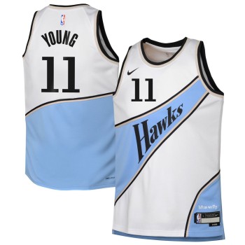 Youth Atlanta Hawks Trae Young White 2024/25 Swingman Player Jersey - City Edition Youth Atlanta Hawks Trae Young White 2024/25 Swingman Player Jersey - City Edition