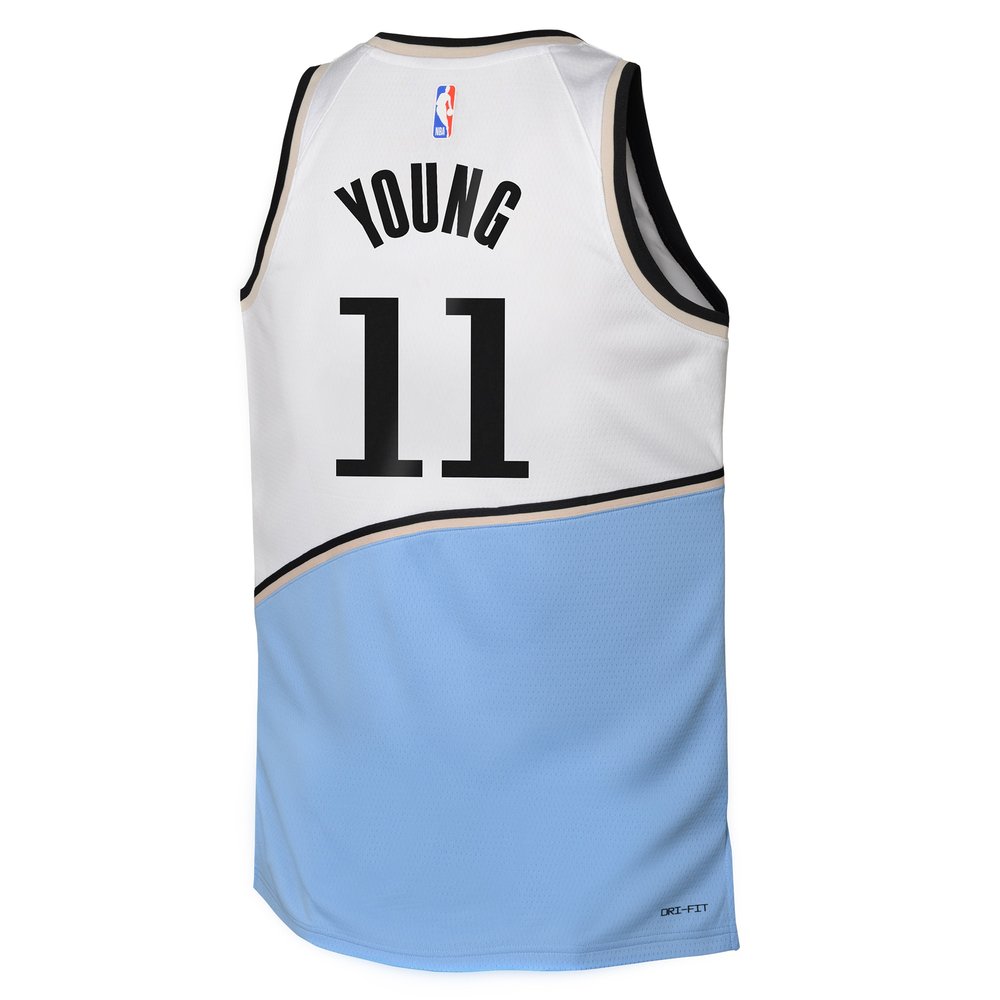 Youth Atlanta Hawks Trae Young White 2024/25 Swingman Player Jersey - City Edition Youth Atlanta Hawks Trae Young White 2024/25 Swingman Player Jersey - City Edition