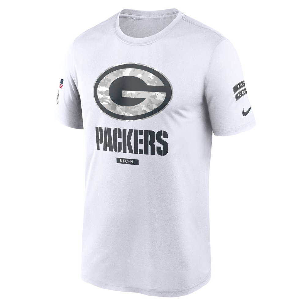 Men's Green Bay Packers White 2024 Salute To Service Legend Performance T-Shirt Men's Green Bay Packers White 2024 Salute To Service Legend Performance T-Shirt
