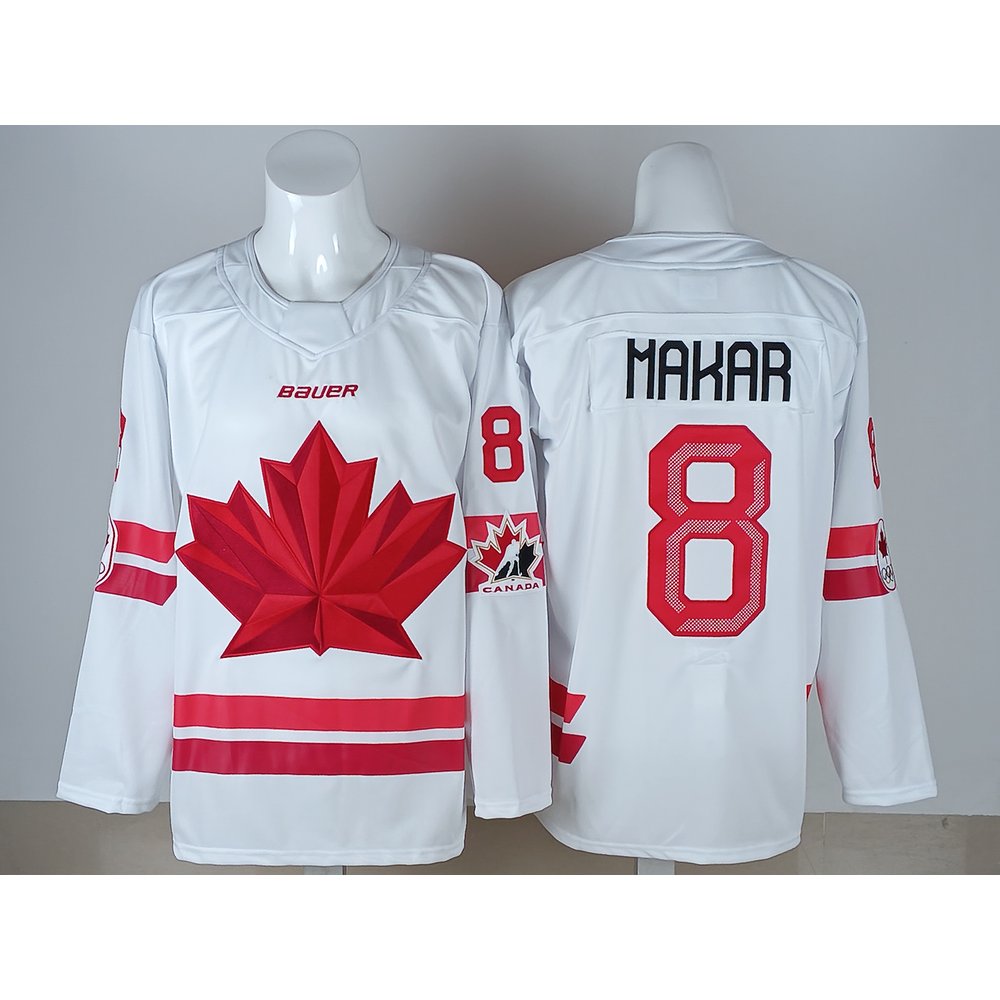 Youth Canada Hockey #8 Cale Makar White 2026 Away Replica Jersey