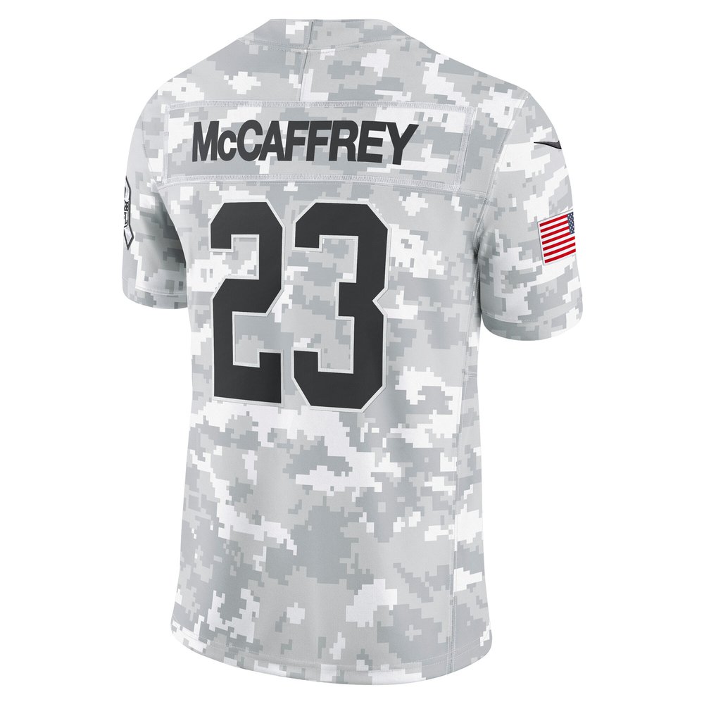Men's San Francisco 49ers Christian McCaffrey Arctic Camo 2024 Salute to Service Limited Jersey Men's San Francisco 49ers Christian McCaffrey Arctic Camo 2024 Salute to Service Limited Jersey
