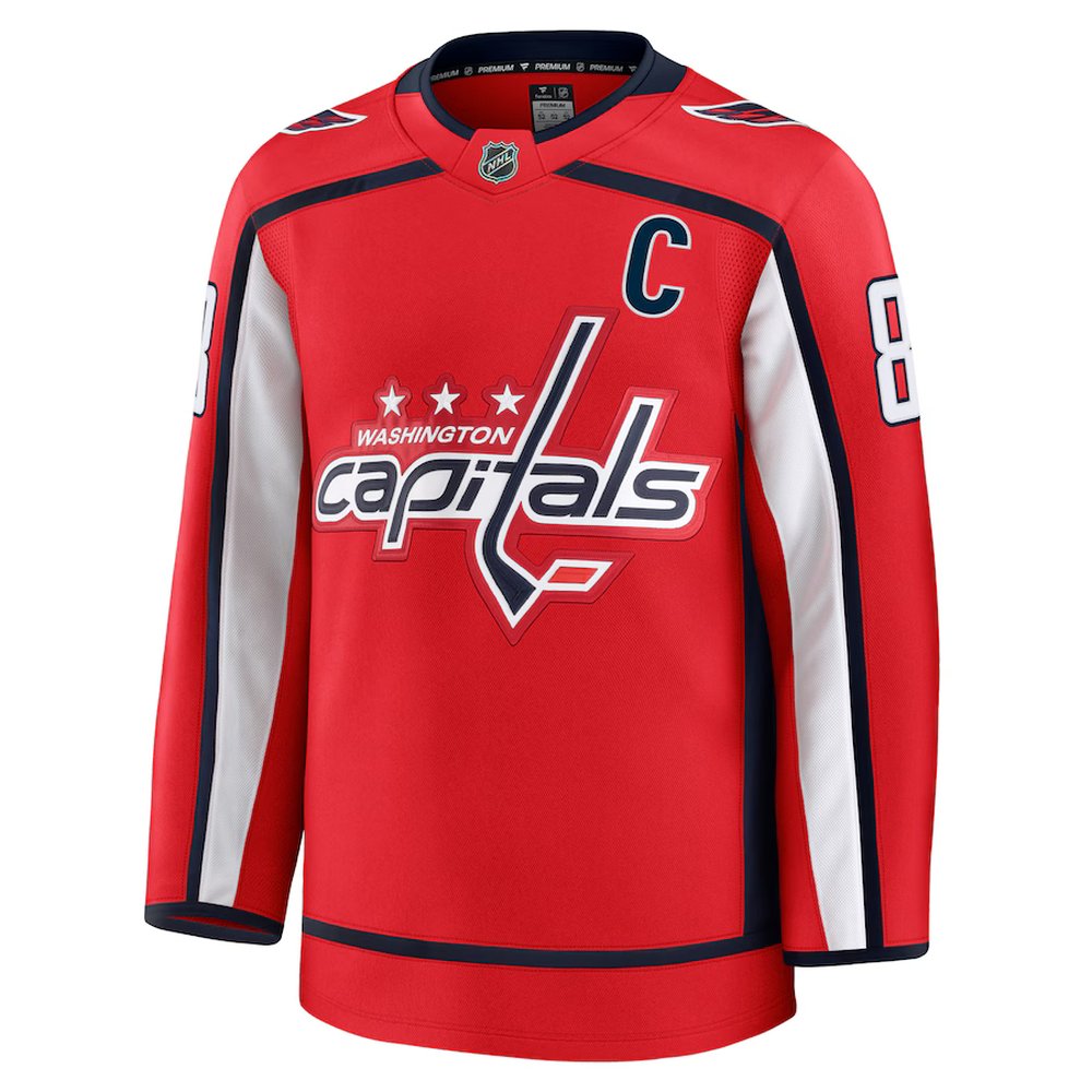Men's Washington Capitals #8 Alexander Ovechkin Red Home Premium Jersey Men's Washington Capitals #8 Alexander Ovechkin Red Home Premium Jersey