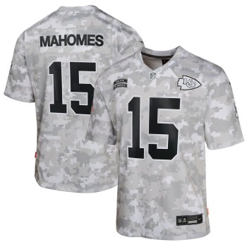 Youth Kansas City Chiefs #15 Patrick Mahomes Arctic Camo 2024 Salute to Service Game Jersey Youth Kansas City Chiefs #15 Patrick Mahomes Arctic Camo 2024 Salute to Service Game Jersey