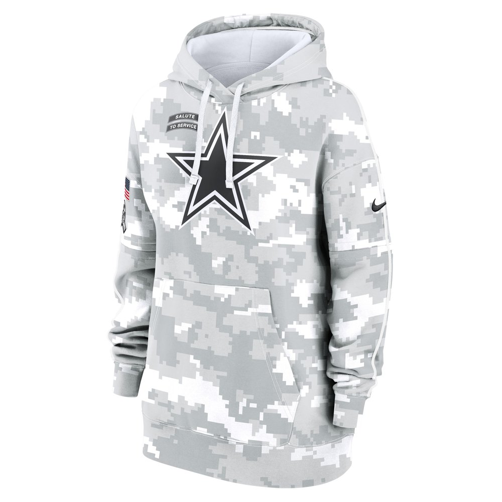 Women's Dallas Cowboys Arctic Camo 2024 Salute To Service Club Fleece Pullover Hoodie Women's Dallas Cowboys Arctic Camo 2024 Salute To Service Club Fleece Pullover Hoodie
