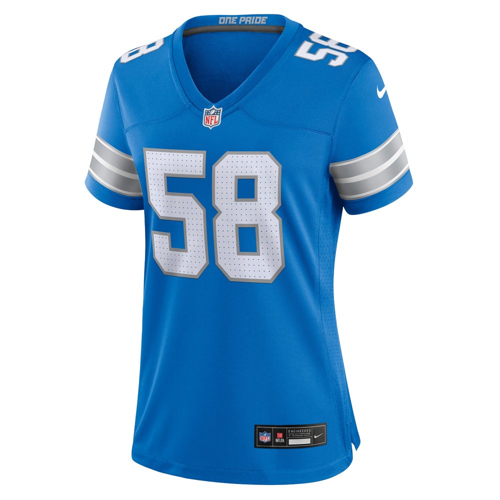 Women's Detroit Lions #58 Penei Sewell Blue Game Jersey Women's Detroit Lions #58 Penei Sewell Blue Game Jersey