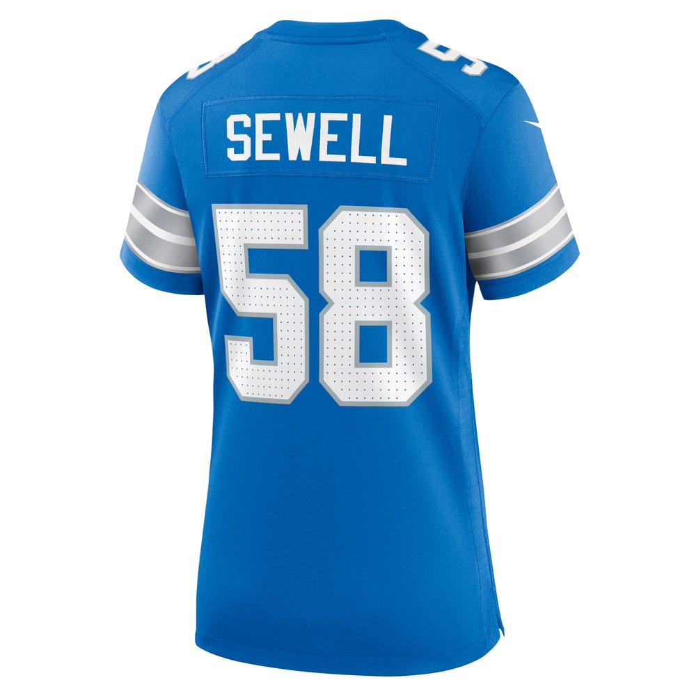 Women's Detroit Lions #58 Penei Sewell Blue Game Jersey Women's Detroit Lions #58 Penei Sewell Blue Game Jersey