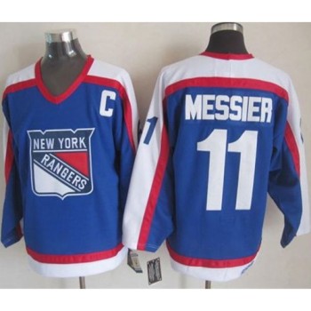 Rangers #11 Mark Messier Blue/White CCM Throwback Stitched NHL Jersey Rangers #11 Mark Messier Blue/White CCM Throwback Stitched NHL Jersey