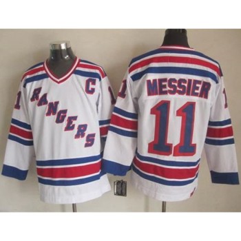 Rangers #11 Mark Messier White CCM Throwback Stitched NHL Jersey Rangers #11 Mark Messier White CCM Throwback Stitched NHL Jersey
