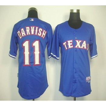 Rangers #11 Yu Darvish Blue 40th Anniversary Patch Cool Base Stitched MLB Jersey Rangers #11 Yu Darvish Blue 40th Anniversary Patch Cool Base Stitched MLB Jersey