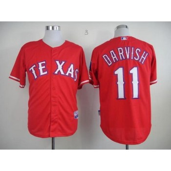 Rangers #11 Yu Darvish Red 40th Anniversary Patch Cool Base Stitched MLB Jersey Rangers #11 Yu Darvish Red 40th Anniversary Patch Cool Base Stitched MLB Jersey