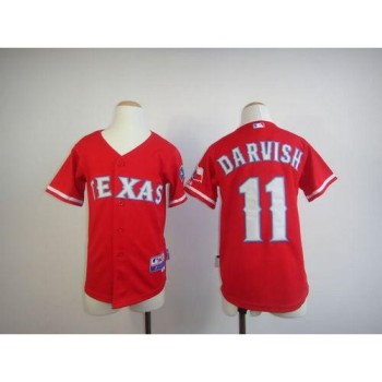 Rangers #11 Yu Darvish Red Cool Base Stitched Youth MLB Jersey Rangers #11 Yu Darvish Red Cool Base Stitched Youth MLB Jersey