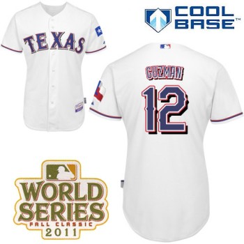 Rangers #12 Cristian Guzman White Cool Base 2011 World Series Patch Stitched MLB Jersey Rangers #12 Cristian Guzman White Cool Base 2011 World Series Patch Stitched MLB Jersey