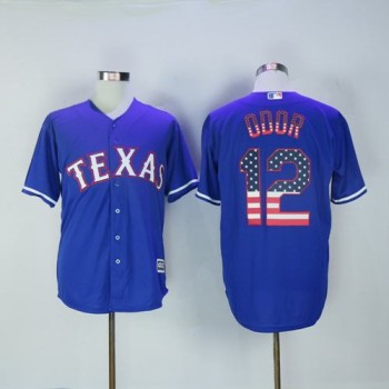 Rangers #12 Rougned Odor Blue USA Flag Fashion Stitched MLB Jersey Rangers #12 Rougned Odor Blue USA Flag Fashion Stitched MLB Jersey