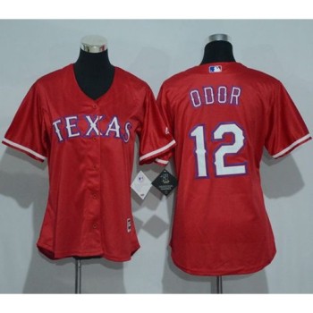 Rangers #12 Rougned Odor Red Women's Alternate Stitched MLB Jersey Rangers #12 Rougned Odor Red Women's Alternate Stitched MLB Jersey