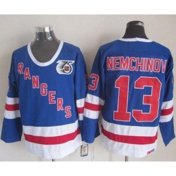 Rangers #13 Sergei Nemchinov Blue CCM 75TH Stitched NHL Jersey Rangers #13 Sergei Nemchinov Blue CCM 75TH Stitched NHL Jersey