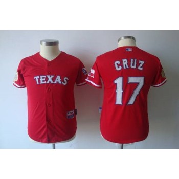 Rangers #17 Cruz Red 2011 World Series Patch Stitched Youth MLB Jersey Rangers #17 Cruz Red 2011 World Series Patch Stitched Youth MLB Jersey
