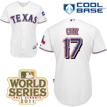 Rangers #17 Nelson Cruz White Cool Base 2011 World Series Patch Stitched MLB Jersey Rangers #17 Nelson Cruz White Cool Base 2011 World Series Patch Stitched MLB Jersey