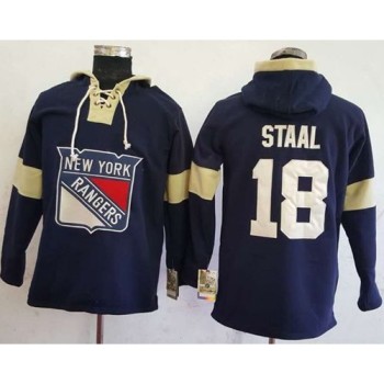 Rangers #18 Marc Staal Navy Blue Pullover Hoodie Stitched NHL Jersey Rangers #18 Marc Staal Navy Blue Pullover Hoodie Stitched NHL Jersey