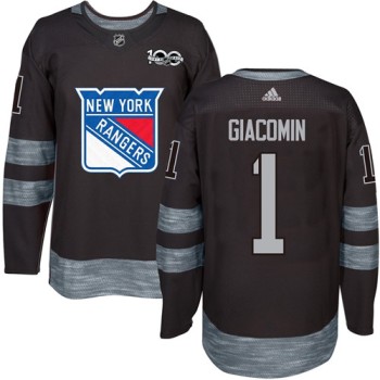 Rangers #1 Eddie Giacomin Black 1917-2017 100th Anniversary Stitched NHL Jersey Rangers #1 Eddie Giacomin Black 1917-2017 100th Anniversary Stitched NHL Jersey