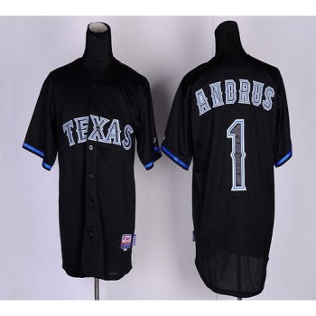 Rangers #1 Elvis Andrus Black Fashion Stitched MLB Jersey Rangers #1 Elvis Andrus Black Fashion Stitched MLB Jersey