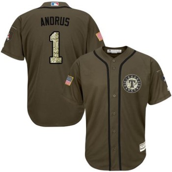 Rangers #1 Elvis Andrus Green Salute to Service Stitched Youth MLB Jersey Rangers #1 Elvis Andrus Green Salute to Service Stitched Youth MLB Jersey