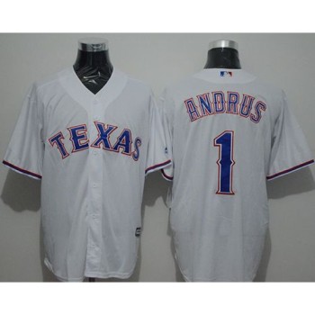 Rangers #1 Elvis Andrus White New Cool Base Stitched MLB Jersey Rangers #1 Elvis Andrus White New Cool Base Stitched MLB Jersey