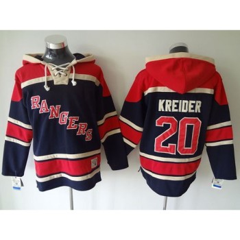Rangers #20 Chris Kreider Blue Sawyer Hooded Sweatshirt Stitched NHL Jersey Rangers #20 Chris Kreider Blue Sawyer Hooded Sweatshirt Stitched NHL Jersey