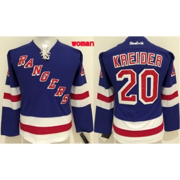 Rangers #20 Chris Kreider Blue Women's Home Stitched NHL Jersey Rangers #20 Chris Kreider Blue Women's Home Stitched NHL Jersey
