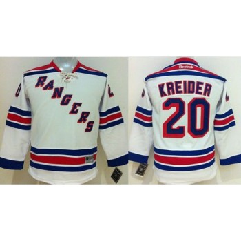 Rangers #20 Chris Kreider White Stitched Youth NHL Jersey Rangers #20 Chris Kreider White Stitched Youth NHL Jersey