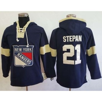 Rangers #21 Derek Stepan Navy Blue Pullover Hoodie Stitched NHL Jersey Rangers #21 Derek Stepan Navy Blue Pullover Hoodie Stitched NHL Jersey