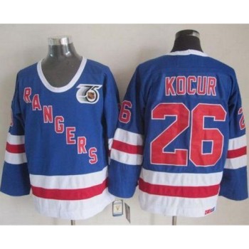 Rangers #26 Joe Kocur Blue CCM 75TH Stitched NHL Jersey Rangers #26 Joe Kocur Blue CCM 75TH Stitched NHL Jersey