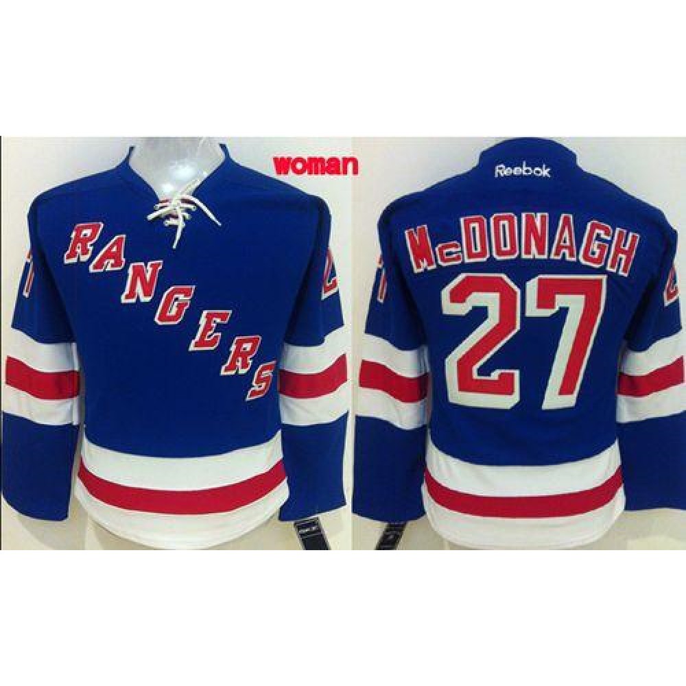Rangers #27 Ryan McDonagh Blue Home Women's Stitched NHL Jersey