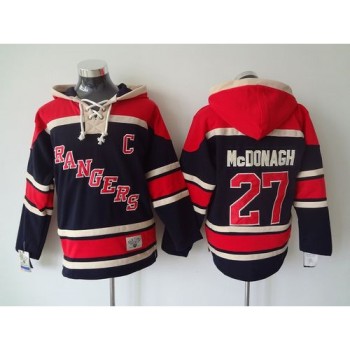 Rangers #27 Ryan McDonagh Blue Sawyer Hooded Sweatshirt Stitched NHL Jersey Rangers #27 Ryan McDonagh Blue Sawyer Hooded Sweatshirt Stitched NHL Jersey