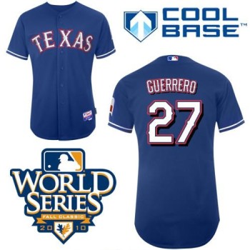 Rangers #27 Vladimir Guerrero Blue Cool Base w/2010 World Series Patch Stitched MLB Jersey Rangers #27 Vladimir Guerrero Blue Cool Base w/2010 World Series Patch Stitched MLB Jersey
