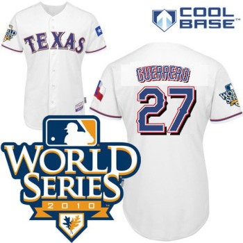Rangers #27 Vladimir Guerrero White Cool Base w/2010 World Series Patch Stitched MLB Jersey Rangers #27 Vladimir Guerrero White Cool Base w/2010 World Series Patch Stitched MLB Jersey
