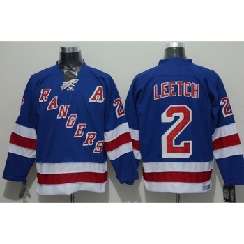 Rangers #2 Brian Leetch Blue CCM Throwback Stitched NHL Jersey Rangers #2 Brian Leetch Blue CCM Throwback Stitched NHL Jersey