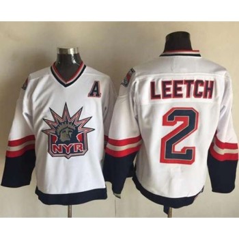 Rangers #2 Brian Leetch White CCM Statue of Liberty Stitched NHL Jersey Rangers #2 Brian Leetch White CCM Statue of Liberty Stitched NHL Jersey