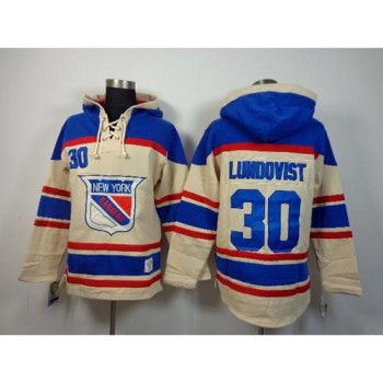Rangers #30 Henrik Lundqvist Cream Sawyer Hooded Sweatshirt Stitched NHL Jersey Rangers #30 Henrik Lundqvist Cream Sawyer Hooded Sweatshirt Stitched NHL Jersey