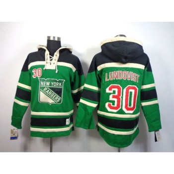 Rangers #30 Henrik Lundqvist Green St. Patrick's Day McNary Lace Hoodie Stitched NHL Jersey Rangers #30 Henrik Lundqvist Green St. Patrick's Day McNary Lace Hoodie Stitched NHL Jersey