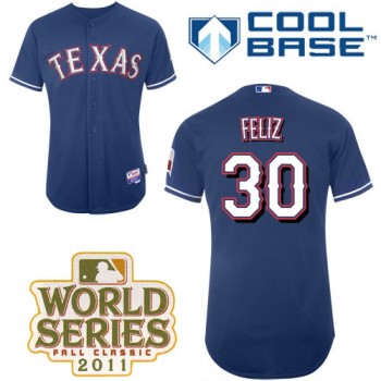 Rangers #30 Naftali Feliz Blue Cool Base 2011 World Series Patch Stitched MLB Jersey Rangers #30 Naftali Feliz Blue Cool Base 2011 World Series Patch Stitched MLB Jersey
