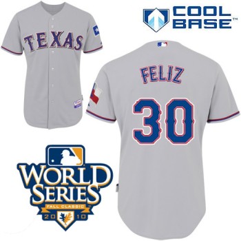 Rangers #30 Naftali Feliz Grey Cool Base w/2010 World Series Patch Stitched MLB Jerseys Rangers #30 Naftali Feliz Grey Cool Base w/2010 World Series Patch Stitched MLB Jerseys