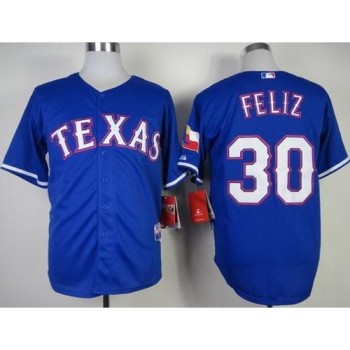 Rangers #30 Naftali Feliz Stitched MLB Blue Cool Base Jersey Rangers #30 Naftali Feliz Stitched MLB Blue Cool Base Jersey