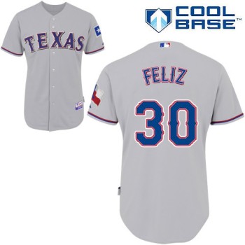 Rangers #30 Naftali Feliz Stitched MLB Grey Cool Base Jersey Rangers #30 Naftali Feliz Stitched MLB Grey Cool Base Jersey