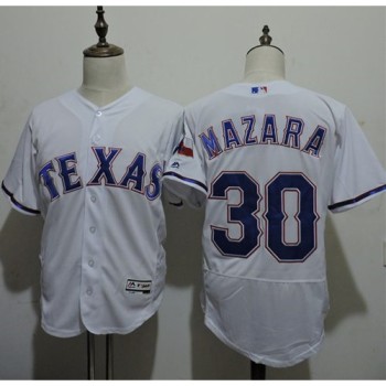Rangers #30 Nomar Mazara White Flexbase Authentic Collection Stitched MLB Jersey Rangers #30 Nomar Mazara White Flexbase Authentic Collection Stitched MLB Jersey