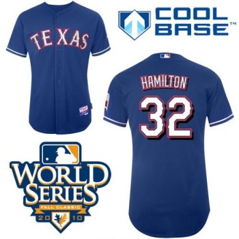 Rangers #32 Josh Hamilton Blue 2010 World Series Patch Stitched Youth MLB Jersey Rangers #32 Josh Hamilton Blue 2010 World Series Patch Stitched Youth MLB Jersey