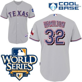 Rangers #32 Josh Hamilton Grey 2010 World Series Patch Stitched Youth MLB Jersey Rangers #32 Josh Hamilton Grey 2010 World Series Patch Stitched Youth MLB Jersey